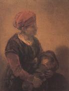 Barent fabritius Woman with a Child in Swaddling Clothes (mk33) USA oil painting artist